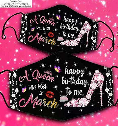 Amazon Com A Queen Was Born In March Happy Birthday To Me High Heels Diamond Face Mask Reusable Adjustable Bandanas Breathable Balaclava Face Cover Face Protector Clothing