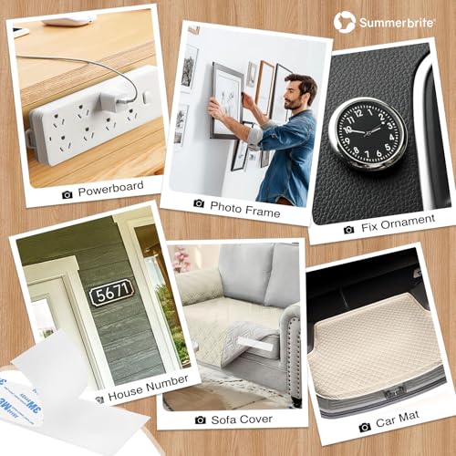 Image of Hook and Loop Strips with Adhesive 2x5IN 10Pairs /20Strips, White Strong Sticky Back Fastener, Heavy Duty Double-Sided Adhesive Hanging Strips for Home Office School