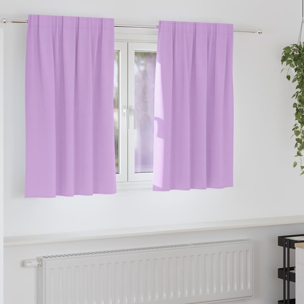 Verdunkelungs-Vorhänge mit Ringen, Polyester 140 x 140 cm, 2-teilig lila, Blickdicht, für Wohnzimmer Schlafzimmer Kinderzimmer, vielseitige Aufhängung, Sichtschutz, Lichtregulierung