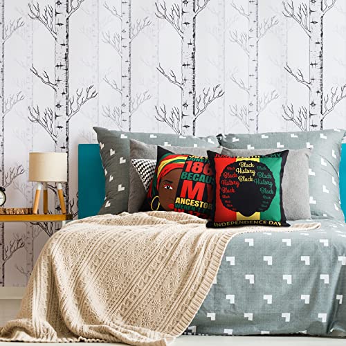 5 Pcs Juneteenth Throw Pillow Covers And Table Runner Juneteenth Decoration Gift 18 X18 Inch African American Decorative Pillowcase Freedom Day Dining Room Kitchen Home Decor #TOP6
