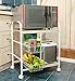 Home Shelves CYJZ® regał na kuchnię mikrofalową, mobilny regał ESS, wielofunkcyjna kuchnia, lądowanie, regał ze stali nierdzewnej, 3 półki o dużej nośności