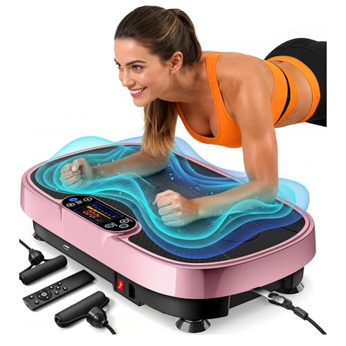 Image of Renoj Vibration Plate Exercise Machine, 3D Whole Body Vibration Platform for Lymphatic Drainage and Muscle Recovery, 455-lb Capacity Fitness Machine with Bluetooth Speaker and LED Display for Home Gym