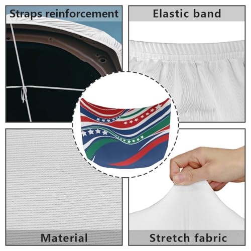 Image of Hood Cover Protector for Compact SUV Trucks Sedans, 59x39 Inch Stretchable American Flag Car Hood Flag,All-Season Protection for Cars Decor