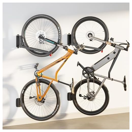 monTEK Swivel Bike Wall Mount, No Heavy Lifting Required Bike Wall Mount, Bike Hangers for Garage, Space-Saving Bike Rack Garage, Easy to Load and Unload, Bike Hanger Can Hold Up to 77 lbs, 2 Pack