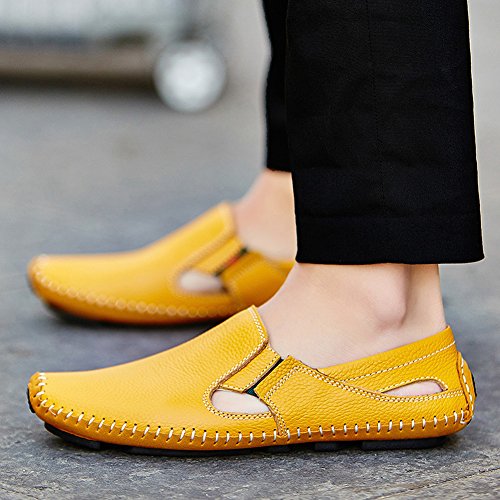 Image of Men's Driving Shoes Leather Slipper Casual Slip on Loafers