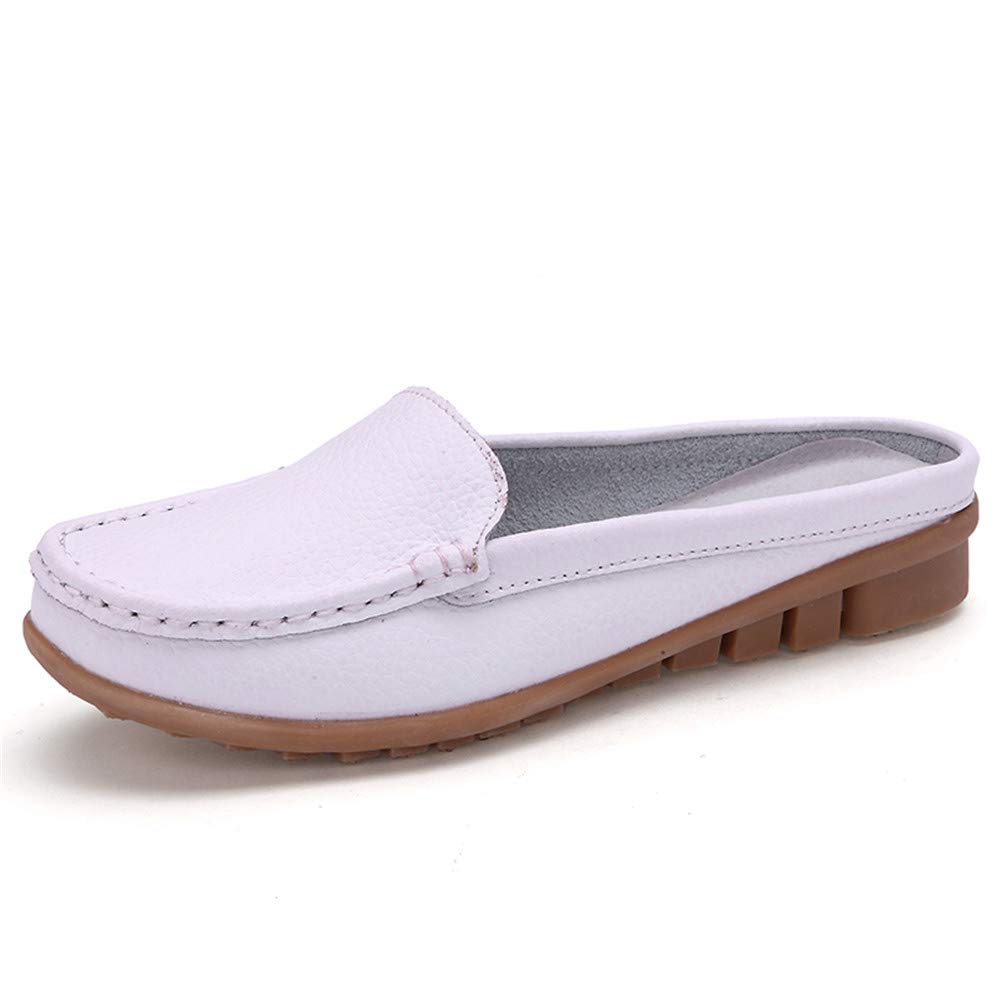 Pantuflas para mujer, transpirables, sin cordones, con borlas, de piel, casuales, para mujer