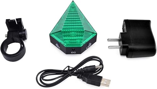 Miniatura 3 de Luz trasera de bicicleta, forma de diamante recargable impermeable 8 LED 2 LD luz trasera de bicicleta láser