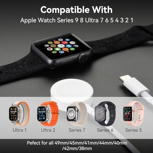 aceyoon oplader voor Apple Watch, magnetische oplaadkabel USB C & USB A iWatch-opladerkabel 1 m draagbare draadloze reisoplaadkabel compatibel met Apple Watch Series 9 8 7 6 5 4 3 2 SE Ultra - Afbeelding 3