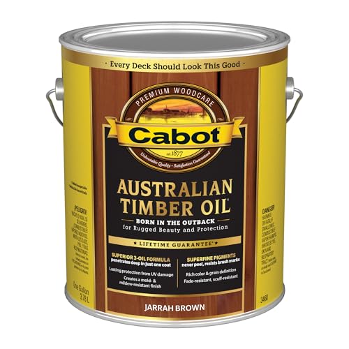 Cabot Australian Timber Oil Wood Stain and Protector, Jarrah Brown, 1 Gallon