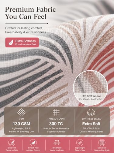 Image of Blue Strip 300 TC Cotton Feel Glace Cotton Elastic Fitted Printed Queen Size Double Bed Bedsheet with 2 Pillow Covers Fits Upto 8 inches,Size- 60x78x8 Inches