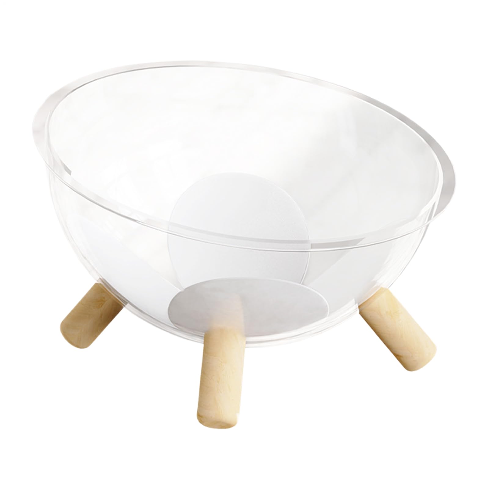 Korb für Katzen, Schlafnest für Kätzchen mit Basis aus Holz – Kuppel, transparent, Zubehör für Kleintiere, Raum, Aktivität, Erholung, Entspannungsspiel