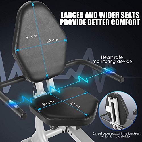 ANCHEER Liegeergometer Heimtrainer Fahrrad Testsieger, Sitzergometer Ergometer für Senioren mit Rückenlehne, 8… – Bild 5