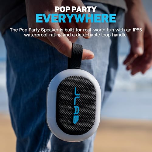 JLab, Pop Party, Portable Bluetooth Speaker, Waterproof IP55, Customizable RGB LED, Black - Image 7