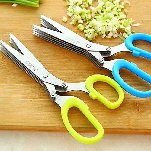 Kitchen Scissors Kitchen Shears Kitchen Knives Stainless Steel Scissor 3/5 Layers Spices Chopped Green Onion Cut(Stainless Steel)