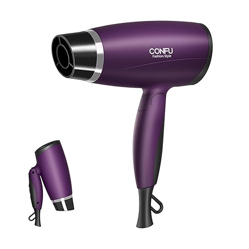 CONFU Secador de pelo de viaje pequeño portátil de 1600 W con mango plegable, secador de pelo ligero para mujeres, secadores de pelo compactos con