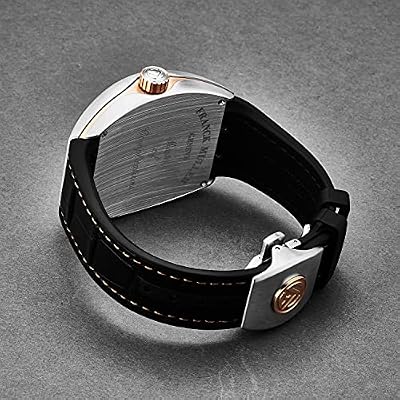Franck Muller Men's 'Vanguard' Black Dial Black Rubber/Leather Strap Automatic Watch 45SCBLKBLKSTG5N