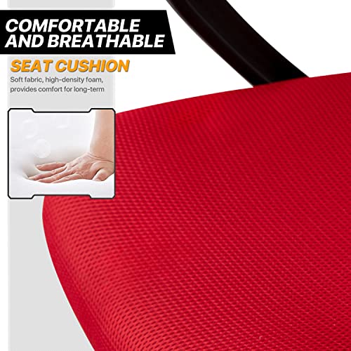 Monibloom Mesh Office Home Chair, Mid Back Ergonomic Rolling Swivel Chair With Padded Seat And Armrest, 250 Lbs Capacity, Red #TOP7