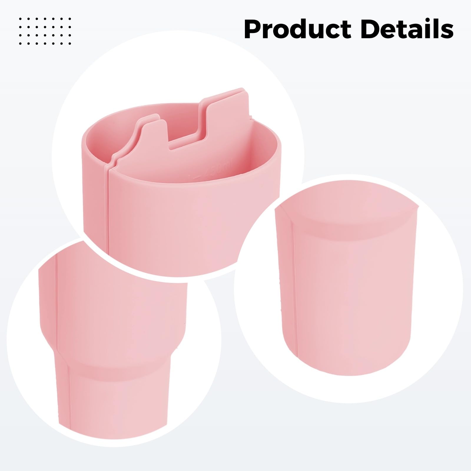 Adaptador de silicona 2 en 1 para soporte de bebidas en el coche, soporte universal para bebidas, ampliador para vehículos, funda ajustable para vasos, gris, organizador extraíble para el interior
