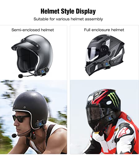 Freedconn Motorcycle Helmet Bluetooth Headset With Music Sharing,Tcom Vb 2-Way 800M Intercom,Universal Pairing Motorcycle Communication System Kit For Ski/Atv/Dirt Bike(Fm/Ip65/2 In 1 Mic.siri) 1Pack #TOP6