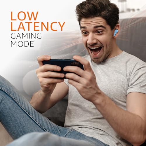 Image of amazon basics TWS in-Ear Earbuds (P50) with Fast Charging up to 50 Hours of Playtime | Dual 10mm Driver | IPX4 Water-Resistance | Bluetooth 5.3 | Quad Mic with ENC | Touch Control (Light Blue)