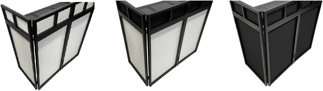 Cedarslink BEAST-8 Large 46" Wide DJ Event Facade White/Black Scrim Booth+ UPPER/LOWER COLOR MIXING INCLUDED! All Aluminum Build only 22 LB