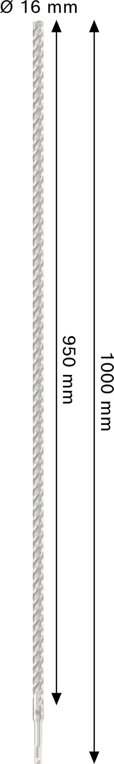 Bosch 1x Foret PRO SDS plus-5X (pour Béton armé, Béton, Ø 16,00 mm, Professional Accessoire Marteau burineur)