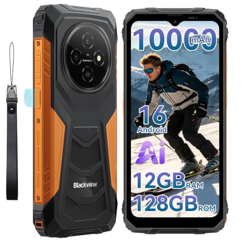 Blackview Fort1 Móvil irrompible Android 16, 12GB+128GB (TF 2TB) Móvil Rugerizado,10000mAh Batería - 6.56' HD+ Teléfono Movil, AI Camera, Face ID/Dual SIM/NFC/OTG/390g/Gemini AI Movil Indestructible