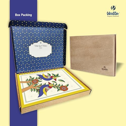 Image of VESTTA -ELEGANCE REDEFINED, B5, Hard Bound Notebook Diary, 7(L) X 9.75 (H) Inches, Gold Wiro Binding, Undated, 90 GSM paper, 192 Ruled Pages (Madhubani Folk Art Series 5)