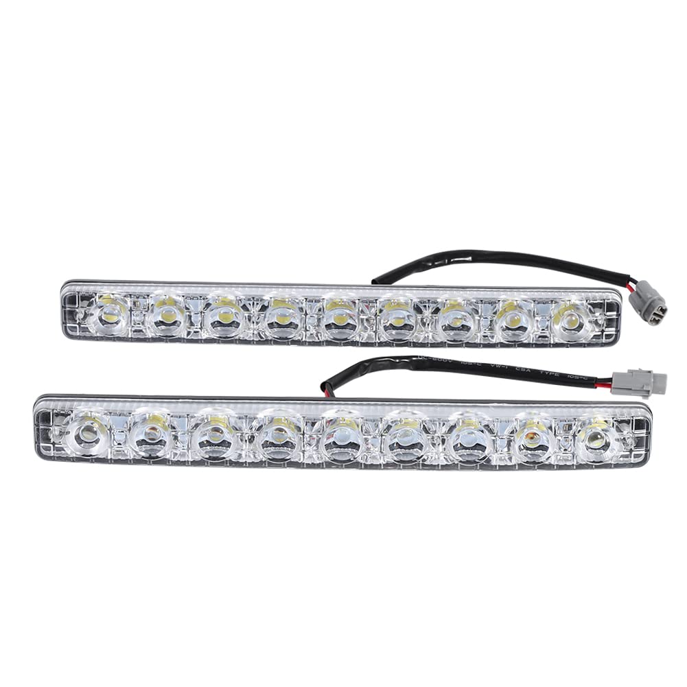 2 luci di marcia diurna a striscia lunga a 9 LED bianche DRL fari di guida antinebbia per auto