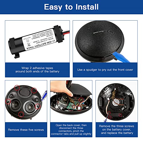 Kratax 3500mAh Rechargeable Replacement Battery for Harman Kardon Onyx Studio 1/2/3/4 Wireless Bluetooth Speaker, Real Capacity, Same Quality as Original Battery