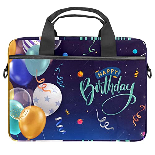 Maletín para portátil de 14 pulgadas con diseño de globos oscuros y bandolera ajustable