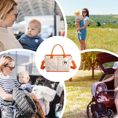 Bolsa de pañales de viaje multiusos e impermeable para cochecito 4