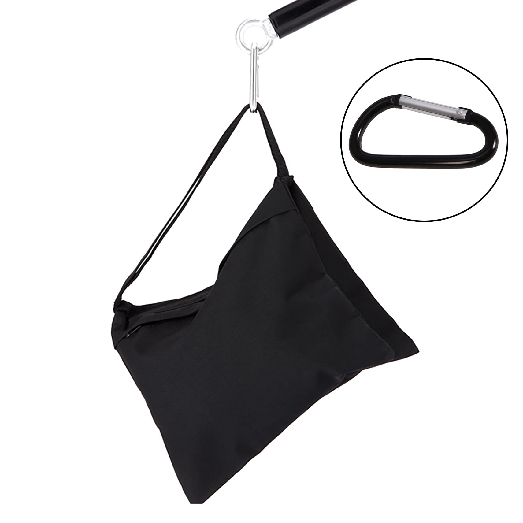 4Pcs Sacos de Arena Bolsas de Peso con Clips para Soporte de Luz Light Stand Trípodes Brazos Vídeo Fotografía Estudio Fotográfico Iluminación Patio Fuera de Casa Deportes Negro Sand Bag