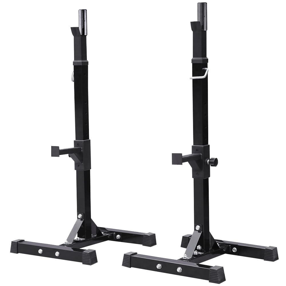 Abician Cages de Squat, Rack Squat Repose Haltère Réglable 14 Niveaux Repose Barre Musculation Supports Charge Max.250 kg Rack Musculation Noir