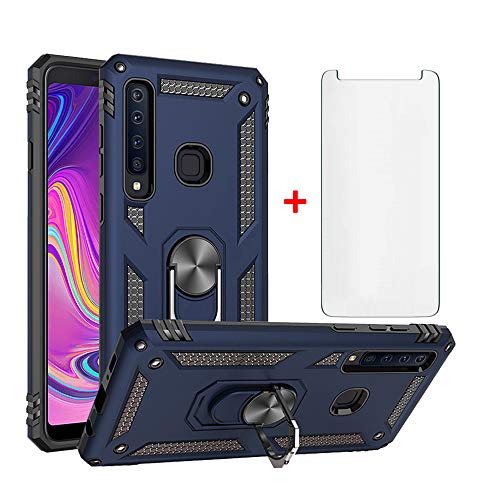 Asuwish Handyhülle für Huawei Y7 2019/7Y Pro Hülle mit Glas Folie Schutzfolie & Magnetisch Ring Ständer Panzerfolie Hawaii Y7 Prime 2019 Dub-LX1 Slim Handy Hüllen Schutzhülle Phone Hülle Blau