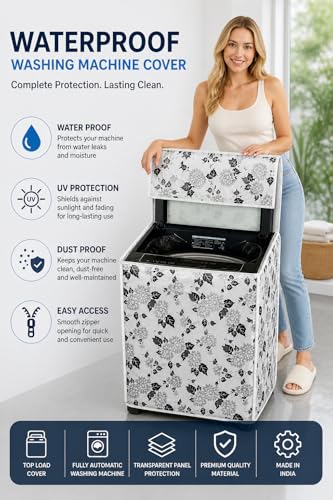 Image of Amazor Waterproof Top Load Washing Machine Cover Compatible for (Lg / Samsung 5.5kg , 6 kg , 6.5kg), Fabric