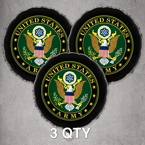 Havercamp U.s. Army Party Balloons (3Pcs.)! 18" Round Foil Mylar Balloons. U.s. Army Licensed. American Heroes Military Camo Collection. #TOP1