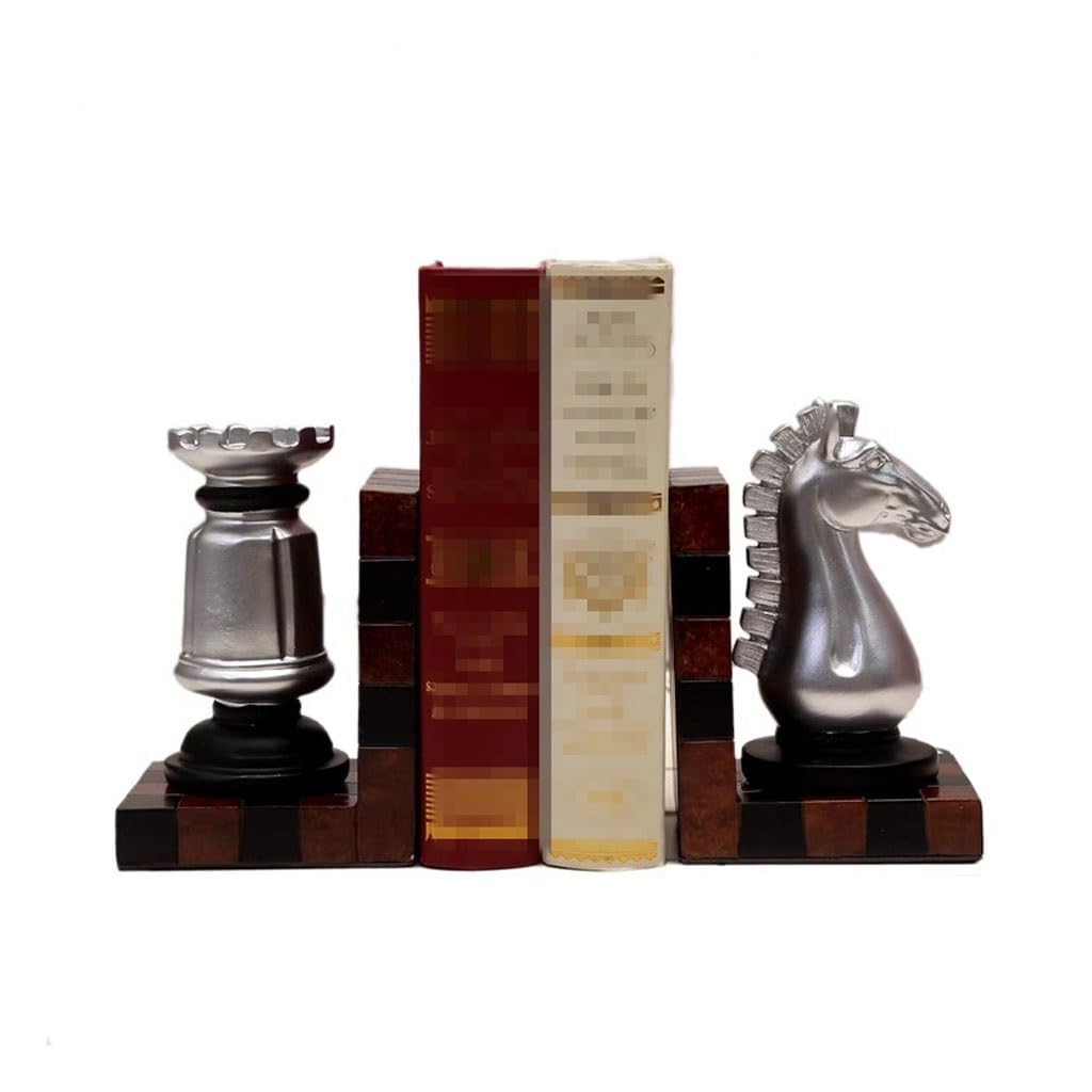 Fermalibri Ornamenti for Scaffali for Studio da Ufficio, Fermalibri Personalizzati for Cavalli da Scacchi, Fermalibri Artigianali Libreria