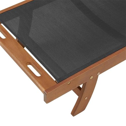 Set Of 2 Luxury Outdoor Furniture Eucalyptus Wood Reclining Lounge Chair With Durable Mesh Seating & Weather-Resistant Frame, 73” W X 24"D X 12 1/2"H #TOP5