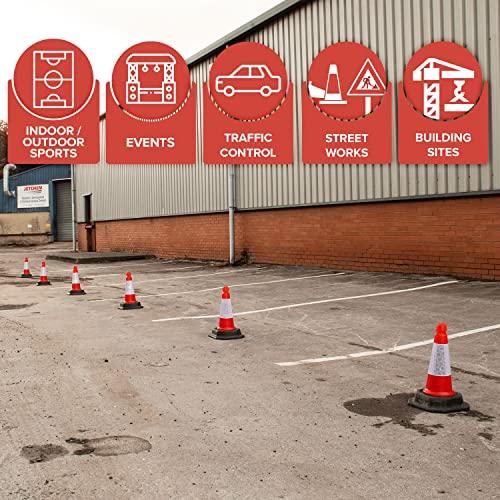 Street Solutions 6 Pack Traffic Safety Cones 18'' Inches With Reflective Collars, Unbreakable Pvc Orange Construction Cone For Traffic Control, Driveway Road Parking (Orange) #TOP5