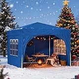 Thanaddo Pavillon 3x3m mit 4 Seitenwänden & Tragetasche, 3-Fach Höhenverstellbar Faltpavillon, Stabil Wasserdicht Winterfest Gartenpavillon, UV Schutz Partyzelt für Garten Outdoor Camping (Blau)