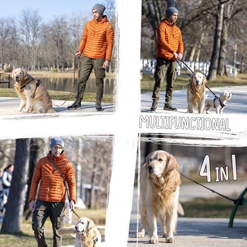 FIRSTPAW Double Ended Lead for Dogs 2m - Padded for Comfort - Multifunctional Training lead for Small Medium Large Dogs - No Pull Dog Lead Adjustable to 4 Lengths - Easy to Use Puppy Training lead