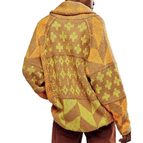 Image of Womens Knit Cardigan Sweater Button Down Oversized Sweaters Y2k Graphic Shawl Collar Fall Cardigans Coats