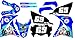 *Nouveau* Compatible avec Yamaha XT 125r Blue Devil Clown Kit d'autocollants graphiques personnalisés pour moto