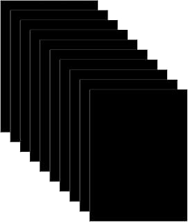 10Pcs Acrylic Plexiglass Sheets, 11 x 8.5 x 0.04 inches Black Opaque Glossy Acrylic Plastic Boards with Protective Films, Acrylic Blanks Panels Plexi Glass Boards for Signs DIY Craft