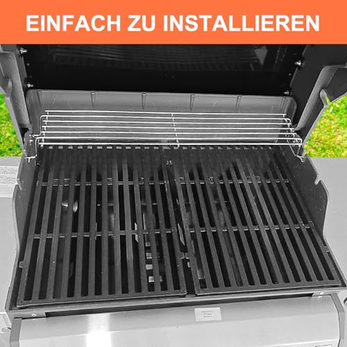 Uniflasy 63,5cm 7641 Edelstahl Warmhalterost für Weber Spirit 300 Grills Serie, Spirit E310 E320 E330 S310 S320 S330 SP320, Spirit 700, Weber 900 Gasgrill, Edelstahl Warmhalterost, 1 Packung