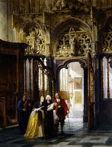 Affiche Une Visite à la Cathédrale Louis Haghe Décoration Murale Toile 60x90cm