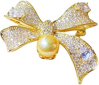 レディースブローチ ブローチ パールブローチ ファインジュエリー ゴールドフィル 7-8mm 天然淡水ゴールデンラウンドパールブローチ 女性の誕生日プレゼント