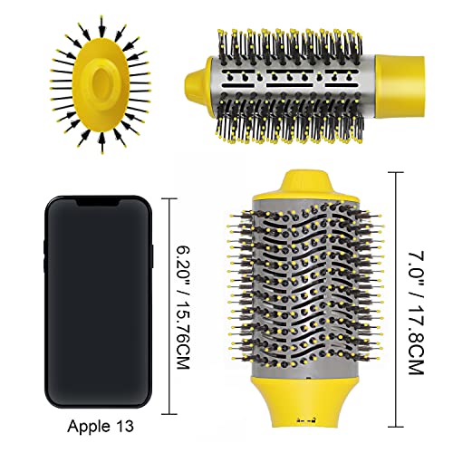 Uliova 13-Inch Detachable Three-In-One Multi-Function Drying Comb+Hair Curler+Straight Hair Comb Negative Ion Straightening Hair Hot Air Comb Curly Hair Hair Brush Hair Straightener(Yellow) #TOP1