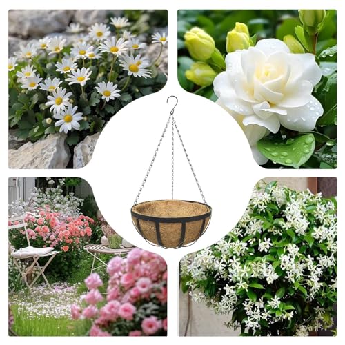Panier à mural et pot de fleurs suspendu avec doublure pour balcon